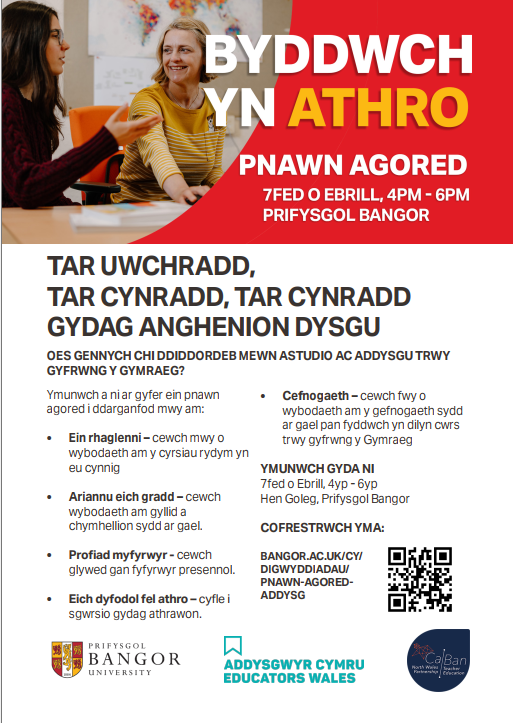 Poster gyda gwybodaeth yr digwyddiad