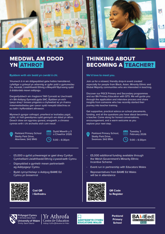 UWTSD - Thinking about becoming a teacher poster